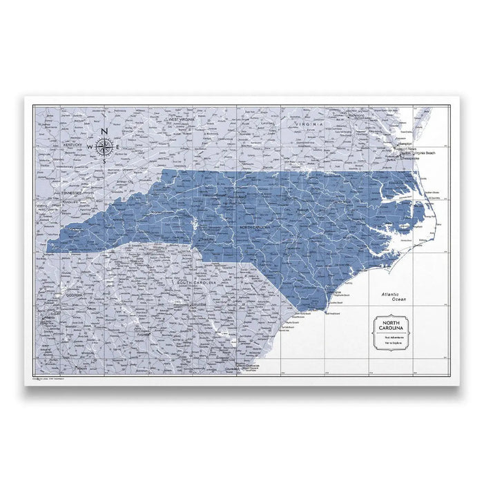 Push Pin North Carolina Map (Pin Board) - Navy Color Splash CM Pin Board