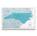 Push Pin North Carolina Map (Pin Board) - Teal Color Splash CM Pin Board
