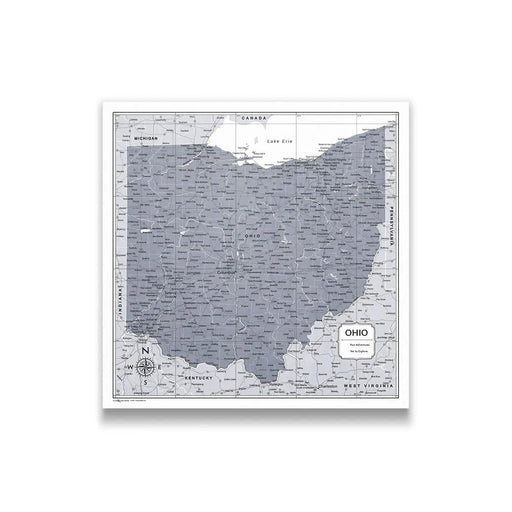 Ohio Map Poster - Dark Gray Color Splash