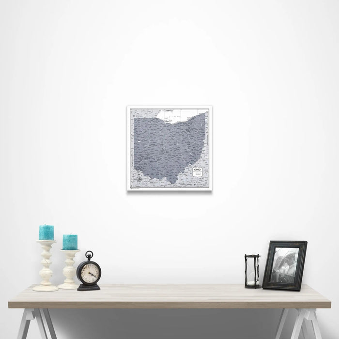 Ohio Map Poster - Dark Gray Color Splash CM Poster