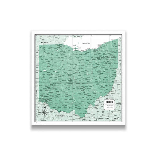 Ohio Map Poster - Green Color Splash