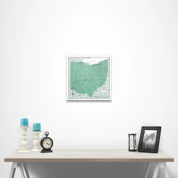 Ohio Map Poster - Green Color Splash CM Poster