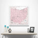 Ohio Map Poster - Pink Color Splash CM Poster