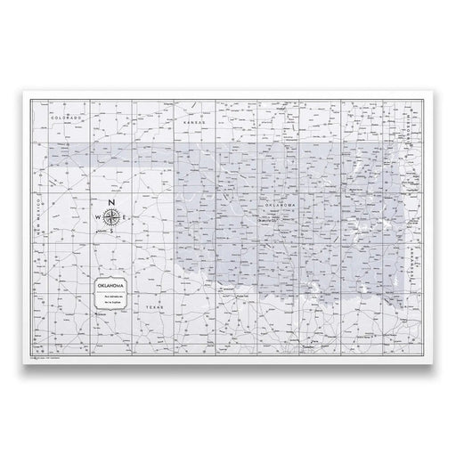 Oklahoma Map Poster - Light Gray Color Splash