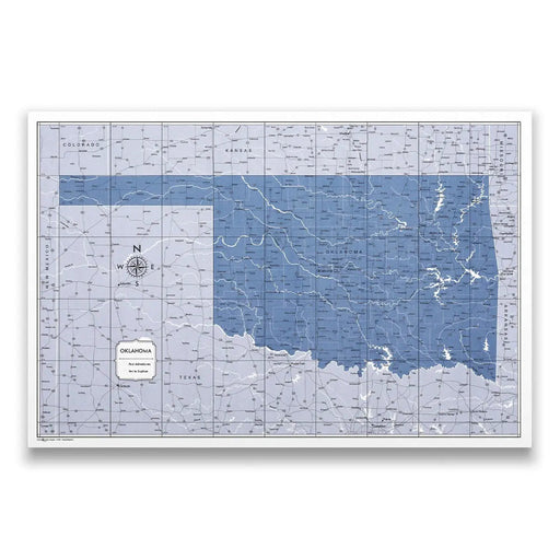 Oklahoma Map Poster - Navy Color Splash CM Poster