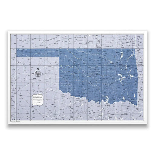 Push Pin Oklahoma Map (Pin Board/Poster) - Navy Color Splash CM Pin Board