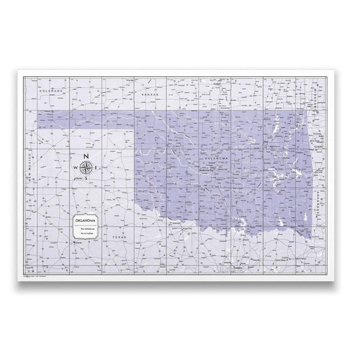 Oklahoma Map Poster - Purple Color Splash CM Poster