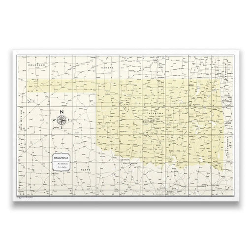 Oklahoma Map Poster - Yellow Color Splash