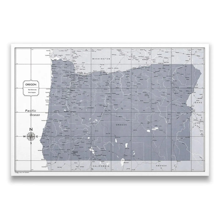 Push Pin Oregon Map (Pin Board/Poster) - Dark Gray Color Splash CM Pin Board