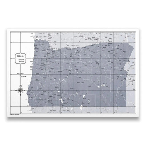 Oregon Map Poster - Dark Gray Color Splash CM Poster