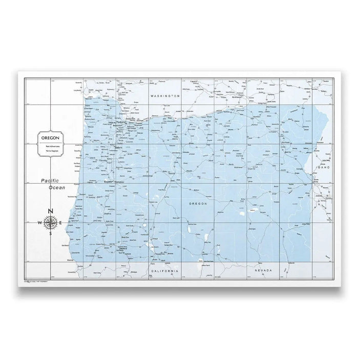 Push Pin Oregon Map (Pin Board) - Light Blue Color Splash CM Pin Board