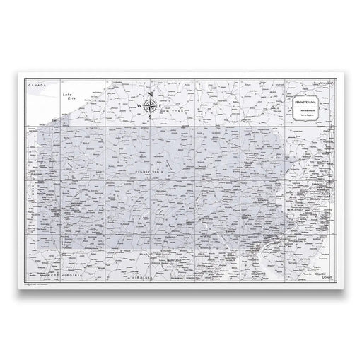 Push Pin Pennsylvania Map (Pin Board) - Light Gray Color Splash CM Pin Board