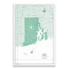 Rhode Island Map Poster - Green Color Splash CM Poster