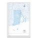 Push Pin Rhode Island Map (Pin Board) - Light Blue Color Splash CM Pin Board