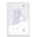 Push Pin Rhode Island Map (Pin Board/Poster) - Light Gray Color Splash CM Pin Board