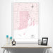 Rhode Island Map Poster - Pink Color Splash CM Poster