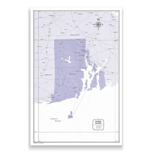 Rhode Island Map Poster - Purple Color Splash
