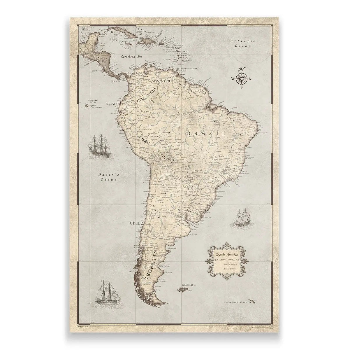 Your Travels Are Unique. Your South America Wall Map Should Be, Too.