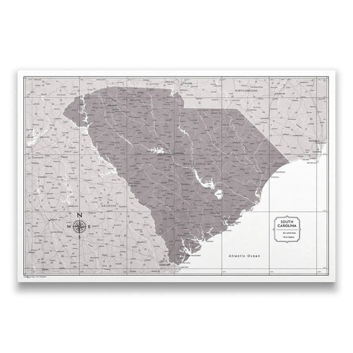 South Carolina Map Poster - Dark Brown Color Splash