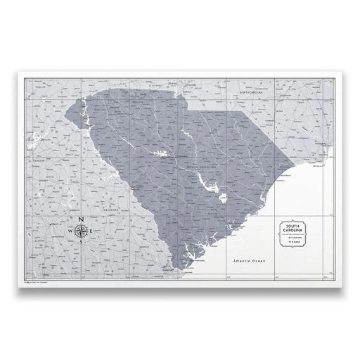 South Carolina Map Poster - Dark Gray Color Splash