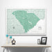 South Carolina Map Poster - Green Color Splash CM Poster