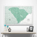 Push Pin South Carolina Map (Pin Board/Poster) - Green Color Splash CM Pin Board