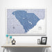 South Carolina Map Poster - Navy Color Splash CM Poster