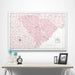 South Carolina Map Poster - Pink Color Splash CM Poster