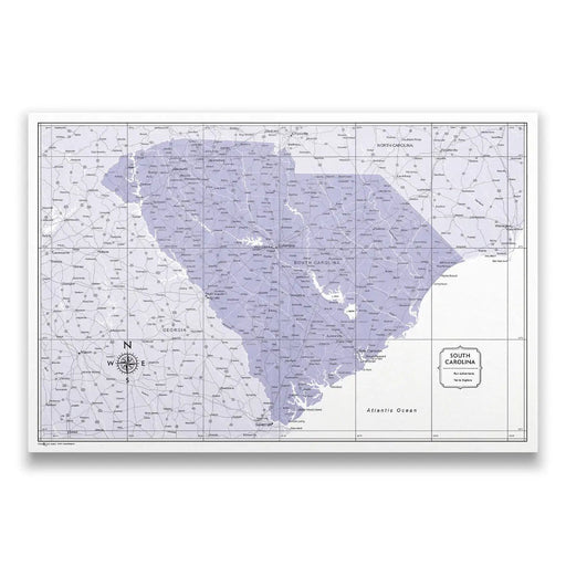 South Carolina Map Poster - Purple Color Splash