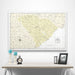 South Carolina Map Poster - Yellow Color Splash CM Poster