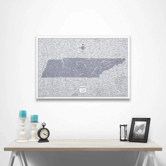 Tennessee Map Poster - Dark Gray Color Splash CM Poster
