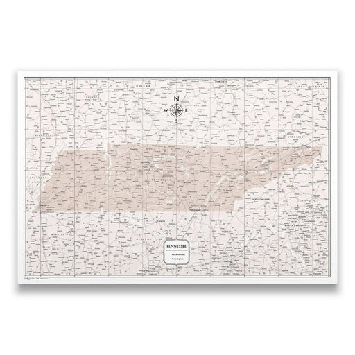 Push Pin Tennessee Map (Pin Board) - Light Brown Color Splash CM Pin Board