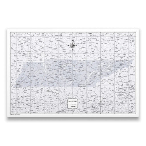 Tennessee Map Poster - Light Gray Color Splash