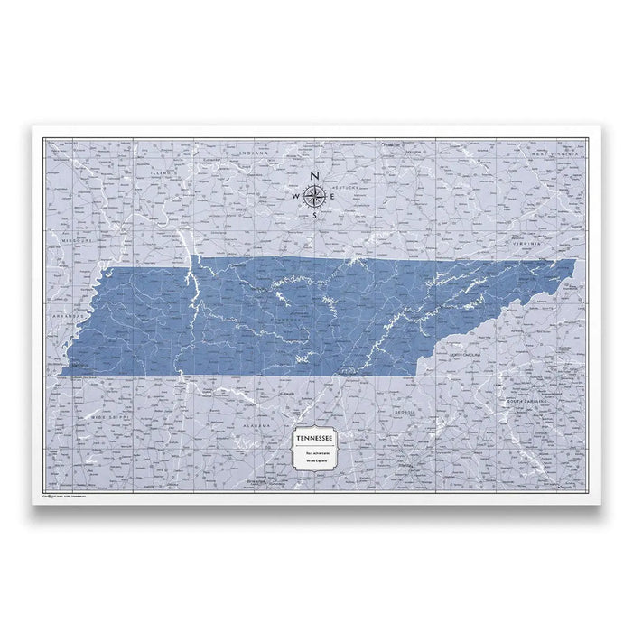 Push Pin Tennessee Map (Pin Board) - Navy Color Splash CM Pin Board