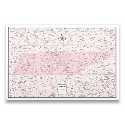 Tennessee Map Poster - Pink Color Splash CM Poster
