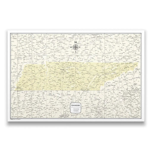 Tennessee Map Poster - Yellow Color Splash