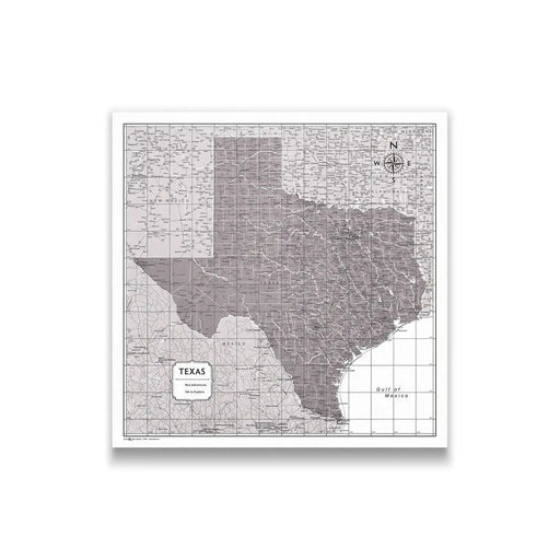 Texas Map Poster - Dark Brown Color Splash