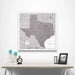 Texas Map Poster - Dark Brown Color Splash CM Poster