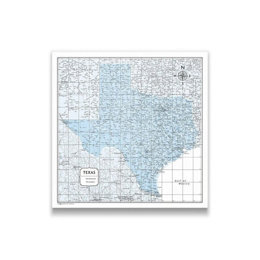 Texas Map Poster - Light Blue Color Splash