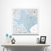 Texas Map Poster - Light Blue Color Splash CM Poster