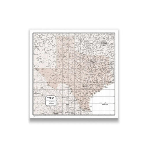 Texas Map Poster - Light Brown Color Splash