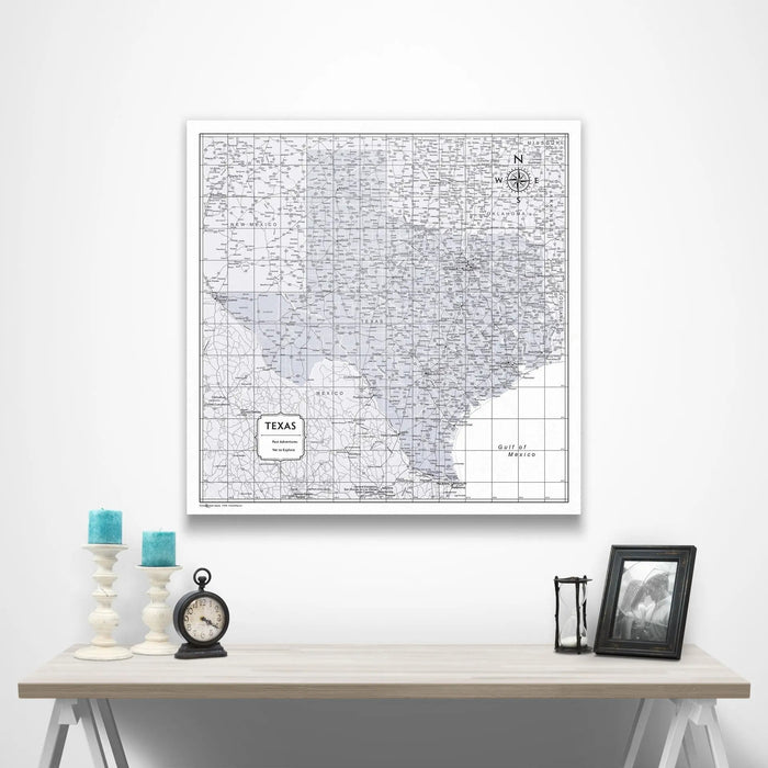 Texas Map Poster - Light Gray Color Splash CM Poster