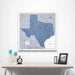 Texas Map Poster - Navy Color Splash CM Poster