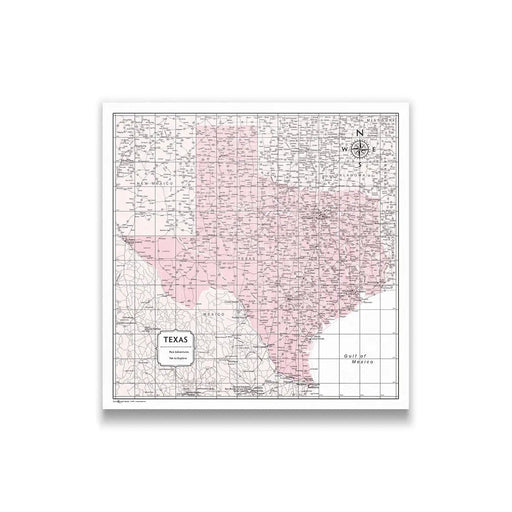 Texas Map Poster - Pink Color Splash CM Poster