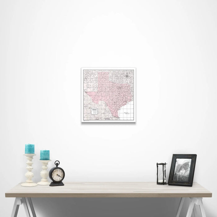 Texas Map Poster - Pink Color Splash CM Poster