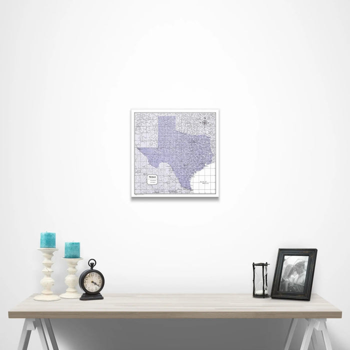 Texas Map Poster - Purple Color Splash CM Poster