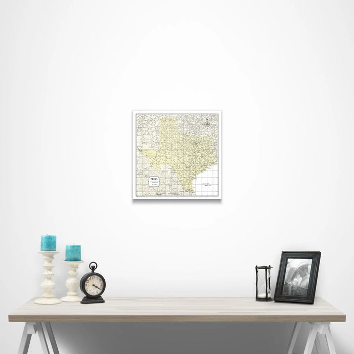 Texas Map Poster - Yellow Color Splash CM Poster
