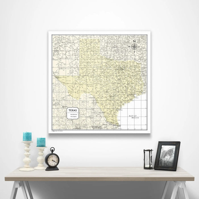 Texas Map Poster - Yellow Color Splash CM Poster
