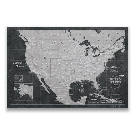 Push Pin USA Map (Pin Board) - Modern Slate CM Pin Board