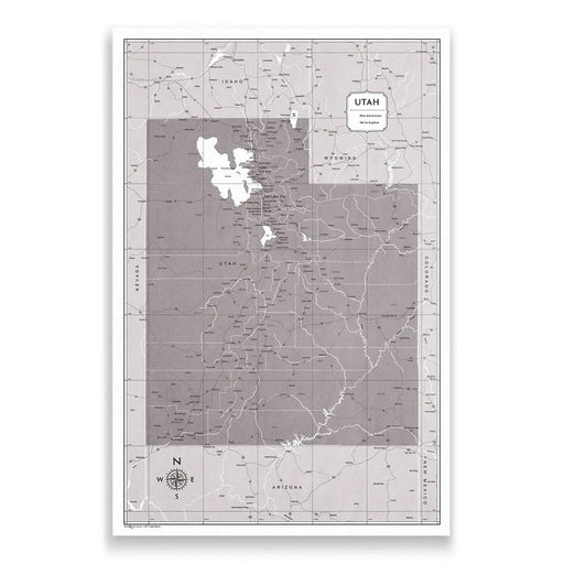 Utah Map Poster - Dark Brown Color Splash